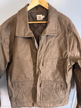 Flint and Tinder Men's Brown Field Waxed Coat